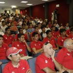 A la conferencia asistieron jugadores del equipo de Tercera División y fuerzas básicas.